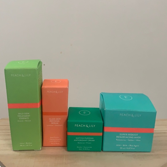 Peach & Lily Skincare Peach Lily Skin Care Cosmetics Bundle Set Of